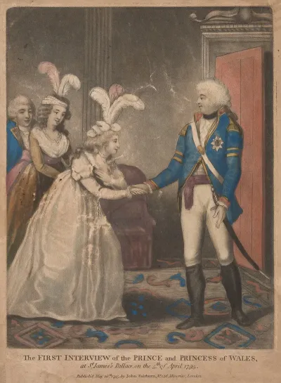 The First Interview Of The Prince And Princess Of Wales At St Jamess Pallace On The 5th Of April 1795