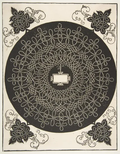 The First Knot Interlaced Roundel With An Oblong Panel In Its Center