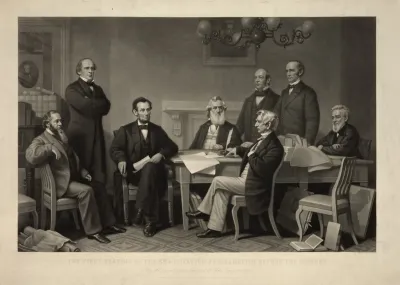 The First Reading Of The Emancipation Proclamation Before The Cabinet