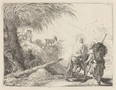 The Flight Holy Family At The Right Joseph Looking To The Left