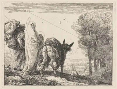 The Flight With The Holy Family At The Left