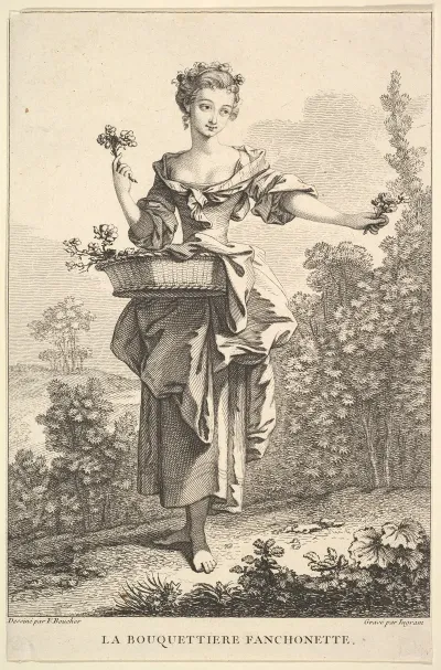 The Flower Girl Fanchonette After Francois Boucher