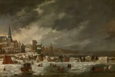The Frozen Scheldt In Antwerp