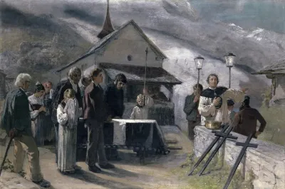 The Funeral After The Landslide Of Spiringen Uri 1887