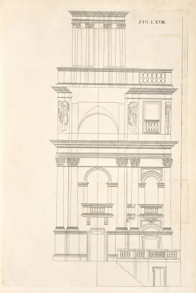 The Geometrical Elevation Of The Foregoing Plan And Second Preparation To The Seventy First Figure