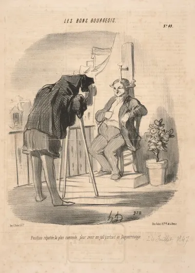 The Good Bourgeouis Position Deemed Most Convenient For A Nice Portrait In Daguerreotype