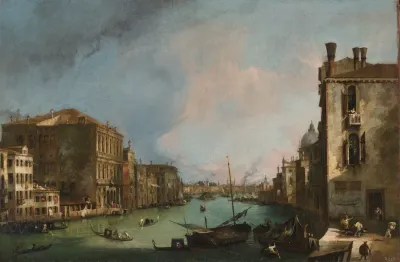 The Grand Canal In Venice With The Palazzo Corner Cagrande