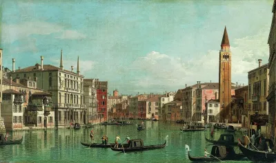 The Grand Canal Venice Looking Southeast With The Campo Della Carita To The Right