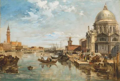 The Grand Canal Venice With The Doges Palace The Dogana And Basilica Di Santa Maria Della Salute
