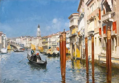 The Grand Canal With The Rialto Bridge Venice