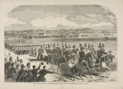 The Grand Review At Camp Massachusetts Near Concord September 9 1859