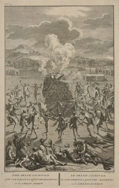 The Grand Sacrifice Of The Canadans To Quitchi Manitou Or The Great Spirit