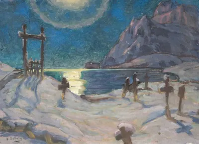 The Graveyard In The Mountains Study From Lofoten