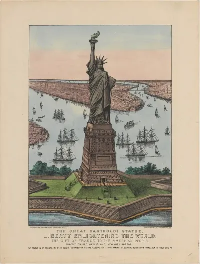 The Great Bartholdi Statue Liberty Enlightening The World