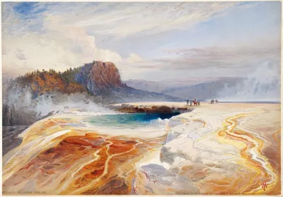 The Great Blue Spring Of The Lower Geyser Basin Yellowstone