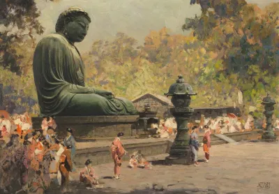 The Great Buddha Daibutsu In Kamakura Japan