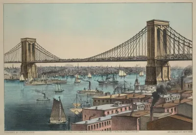 The Great East River Bridge To Connect The Cities Of New York Brooklyn
