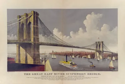 The Great East River Suspension Bridge Connecting The Cities Of New York And Brooklyn View From Brooklyn Looking West 2