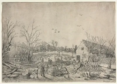 The Great Flood Of January 10 1624 Or Repairing The Broken Dike On The River Lek By Vianen 1624