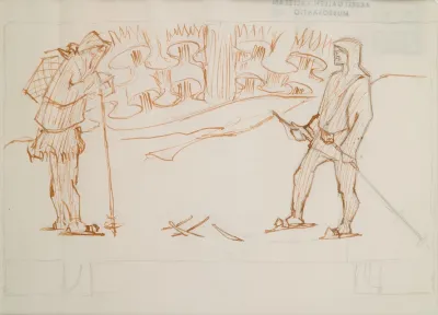 The Great Kalevala Sketch For Page 1 Skiers Meet
