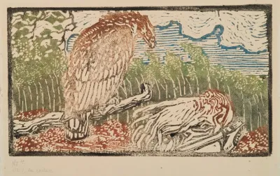 The Great Kalevala Woodcut Print Of Vainamoinen And The Eagle 2