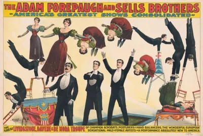 The Great Livingstone Davene De Mora Troupe Of Champion Acrobats Posturers And Hand Balancers
