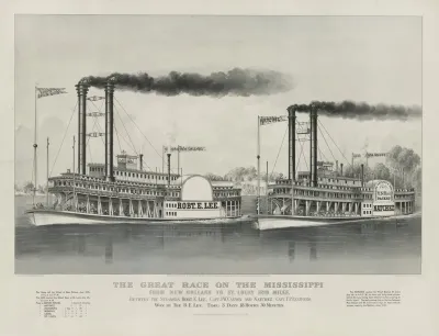 The Great Race On The Mississippi From New Orleans To St Louis 1210 Miles