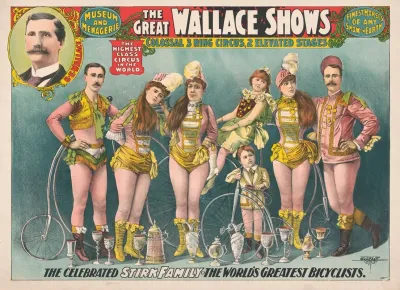 The Great Wallace Shows The Celebrated Stirk Family The Worlds Greatest Bicyclists