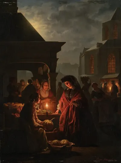 The Groenmarkt In The Hague At Night