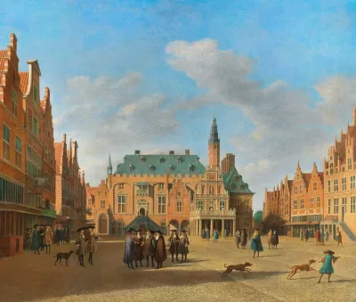 The Grote Markt In Haarlem With The Town Hall