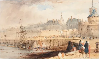 The Harbor Of St Malo At Low Tide