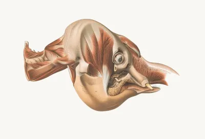 The Head Of The Elephant From The Right After Removal Of Facial Muscles