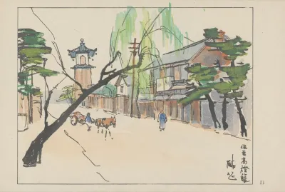 The High Lanton At Sumiyoshi A Light House In Older Time
