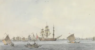 The Hindostan At Anchor In The Strait Of Mi A Tau Of The City Of Ten Choo Fou At The Entrance To The Gulf Of Pekin