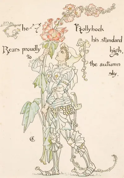 The Hollyhock His Standard High Rears Proudly To The Autumn Sky