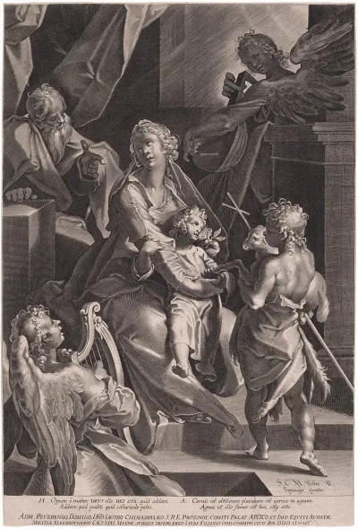 The Holy Family And Two Angels