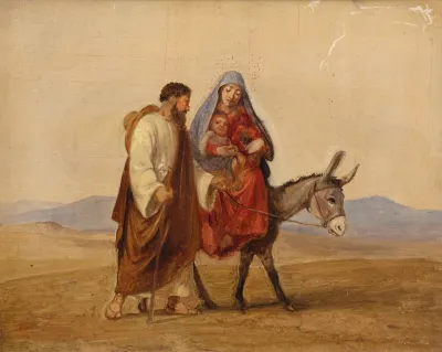 The Holy Family On The Run Sketch