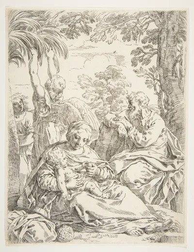 The Holy Family Resting On Their Flight Into Egypt
