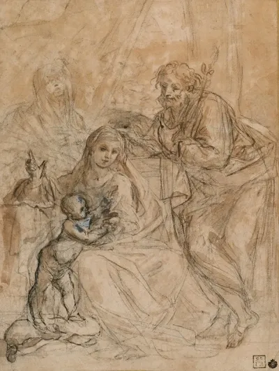 The Holy Family With A Female Saint