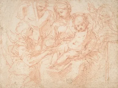 The Holy Family With Angels Bearing Symbols Of The Passion