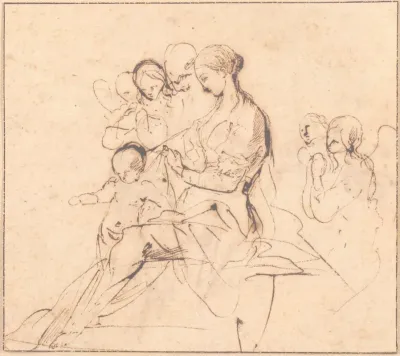 The Holy Family With Attendant Angels