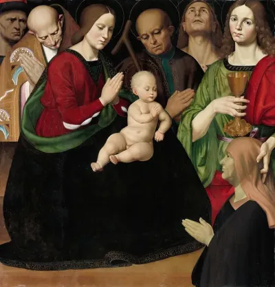 The Holy Family With Four Saints And A Female Donor