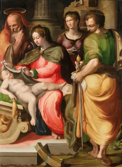 The Holy Family With Saint Catherine Of Alexandria And Saint Paul