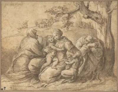 The Holy Family With Saint Elizabeth And The Infant John The Baptist