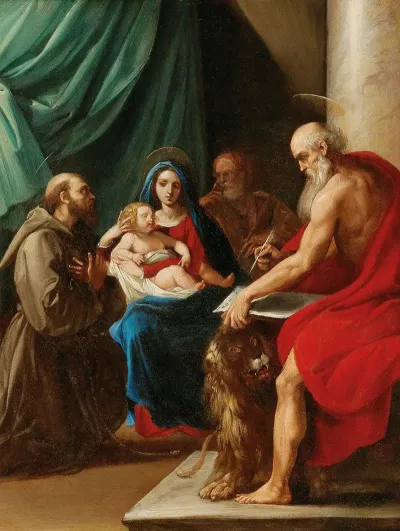The Holy Family With Saint Francis And Saint Jerome