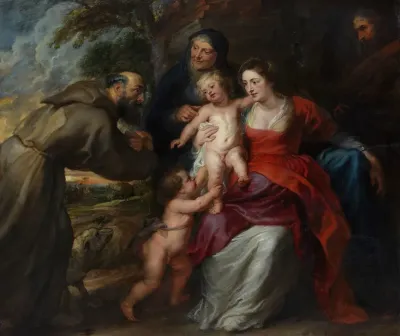 The Holy Family With Saints Francis And Anne And The Infant Saint John The Baptist