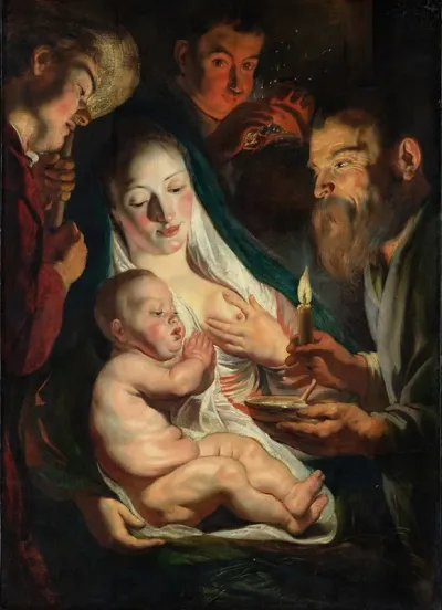 The Holy Family With Shepherds