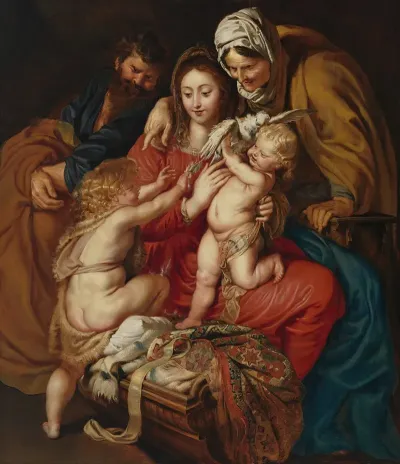 The Holy Family With St Elizabeth St John And A Dove