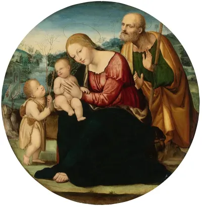 The Holy Family With The Infant Baptist In A Landscape