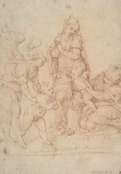 The Holy Family With The Infant St John The Baptist And An Angel